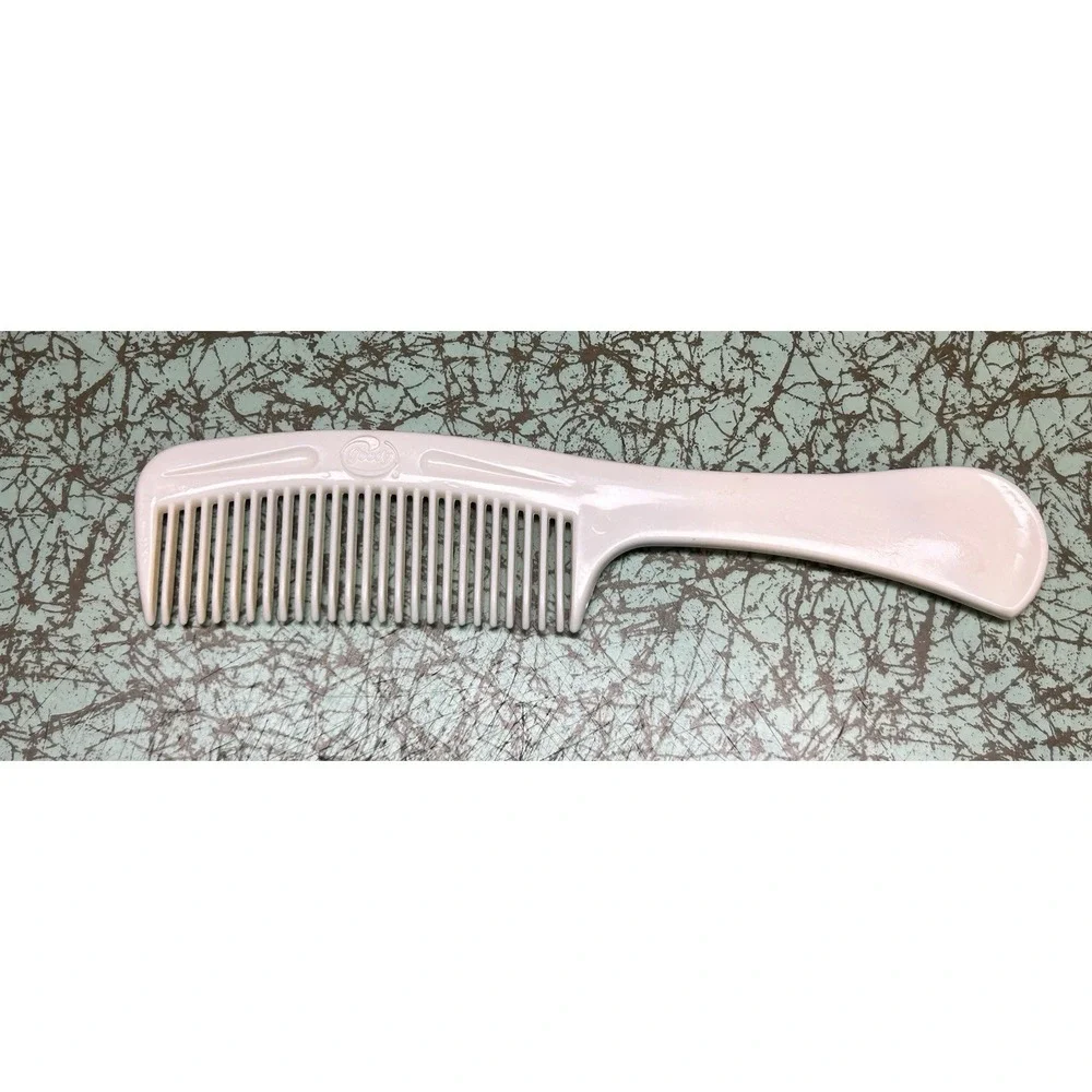 Vintage Goody USA White Hair Comb With Handle Wide Teeth 8.5